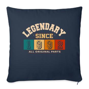 Legendary since 1992 vintage rétro anniversaire - Housse de coussin décorative 45 x 45 cm - bleu marine - Devant