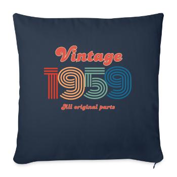 Vintage 1959 all original parts - Housse de coussin décorative 45 x 45 cm - bleu marine - Devant