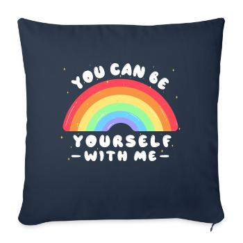 You Can Be Yourself With Me - LGBTQ Ally - Pride - Sofa pillowcase 17,3'' x 17,3'' (45 x 45 cm) - navy - Front