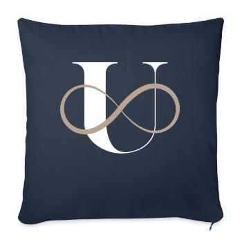Lettre u infinie - Housse de coussin décorative 45 x 45 cm - bleu marine - Devant