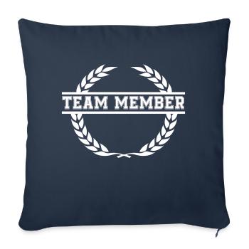 Membre de l’équipe Wreath - Housse de coussin décorative 45 x 45 cm - bleu marine - Devant