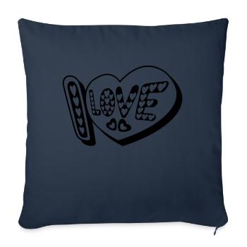 I Love heart tattoo - Sofa pillowcase 17,3'' x 17,3'' (45 x 45 cm) - navy - Front