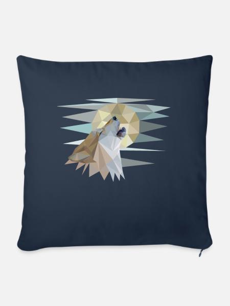 Howling Wolf - Sofakissenbezug 45 x 45 cm - Navy