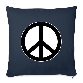 Peace, love and happiness - Sofa pillowcase 17,3'' x 17,3'' (45 x 45 cm) - navy - Front
