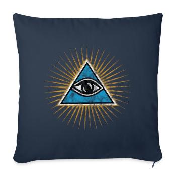 Allsehendes Auge, Dreieck, Pyramide, Vintage, Gott - Sofakissenbezug 45 x 45 cm - Navy - Vorne