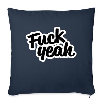 Fuck Yeah - Housse de coussin décorative 45 x 45 cm - bleu marine - Devant