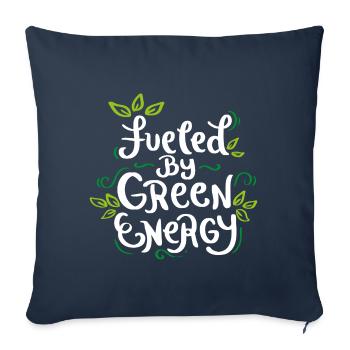 Alimenté par Green Energy Gift - Housse de coussin décorative 45 x 45 cm - bleu marine - Devant
