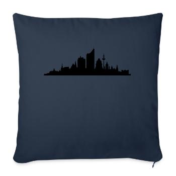 Skyline Leipzig central - Housse de coussin décorative 45 x 45 cm - bleu marine - Devant