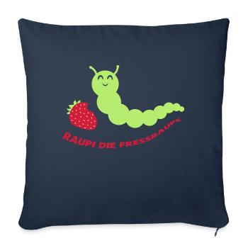 185_raupi_die_fressraupe - Sofakissenbezug 45 x 45 cm - Navy - Vorne