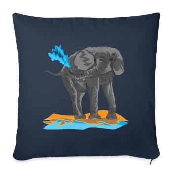 Éléphant proboscis pachyderm afrique ivoire kenya - Housse de coussin décorative 45 x 45 cm - bleu marine - Devant