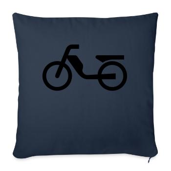 Symbole Mofa Moped - Housse de coussin décorative 45 x 45 cm - bleu marine - Devant