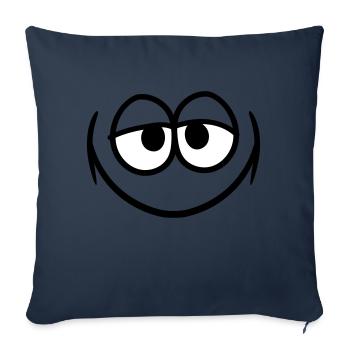 sourire cool sourire yeux heureux bouche visage luxure - Housse de coussin décorative 45 x 45 cm - bleu marine - Devant