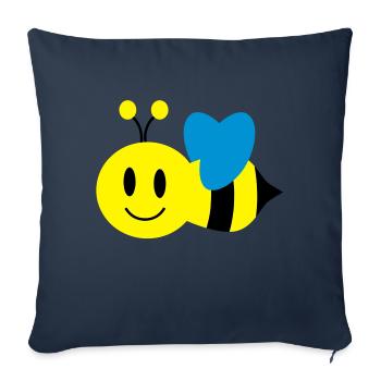 abeille - Housse de coussin décorative 45 x 45 cm - bleu marine - Devant