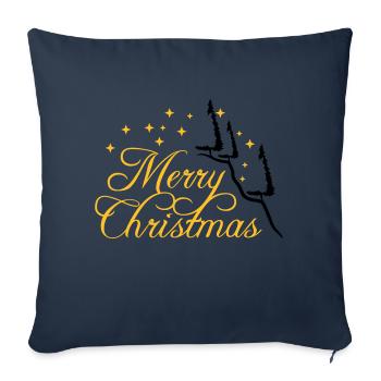fir mountain fir tree stars night merry christma - Sofa pillowcase 17,3'' x 17,3'' (45 x 45 cm) - navy - Front