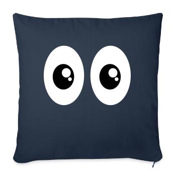 Funny Comic Cartoon Eyes Funny Gift Cheeky - Sofa pillowcase 17,3'' x 17,3'' (45 x 45 cm) - navy - Front