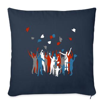 Lancer de chapeau sportif - Housse de coussin décorative 45 x 45 cm - bleu marine - Devant