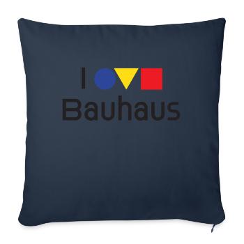 I love Bauhaus - 100 Jahre Bauhaus, Weimar - Sofakissenbezug 45 x 45 cm - Navy - Vorne