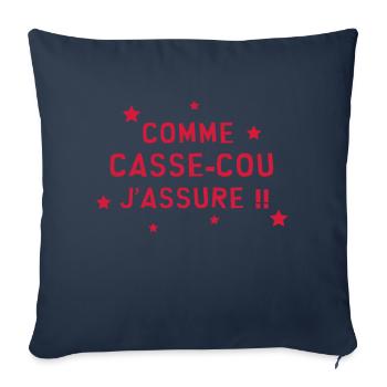 Casse-cou / Casse cou / Sport / Freestyle / Risque - Housse de coussin décorative 45 x 45 cm - bleu marine - Devant