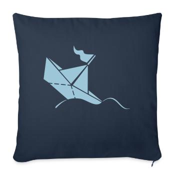 Sinkendes Papierschiffchen / paper titanic (1c) - Sofakissenbezug 45 x 45 cm - Navy - Vorne