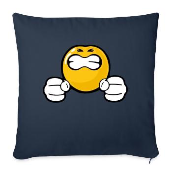 Smiley Anger Incensed - Sofa pillowcase 17,3'' x 17,3'' (45 x 45 cm) - navy - Front