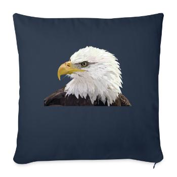 Pygargue à tête blanche - Housse de coussin décorative 45 x 45 cm - bleu marine - Devant
