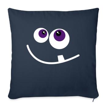 cute monster face - Sofa pillowcase 17,3'' x 17,3'' (45 x 45 cm) - navy - Front