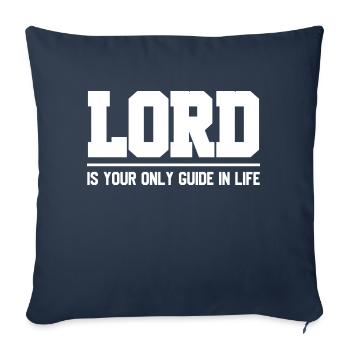 Proverbes chrétiens - Housse de coussin décorative 45 x 45 cm - bleu marine - Devant