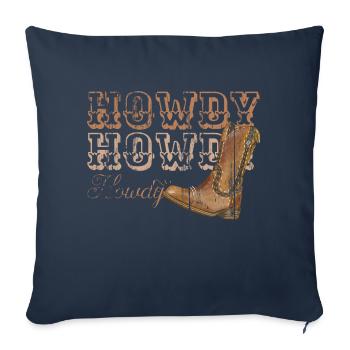 Howdy Cowboy Country Southern Rodeo Femmes Western - Housse de coussin décorative 45 x 45 cm - bleu marine - Devant