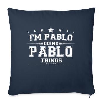 Pablo - Housse de coussin décorative 45 x 45 cm - bleu marine - Devant