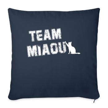 Team miaou chat humour - Housse de coussin décorative 45 x 45 cm - bleu marine - Devant