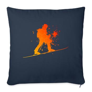 Ski Tour Ski Hommes Ski De Randonnée Femmes Ski Tour - Housse de coussin décorative 45 x 45 cm - bleu marine - Devant
