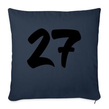 27 - Housse de coussin décorative 45 x 45 cm - bleu marine - Devant