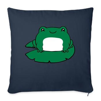 Frosch auf Seerose - Sofakissenbezug 45 x 45 cm - Navy - Vorne