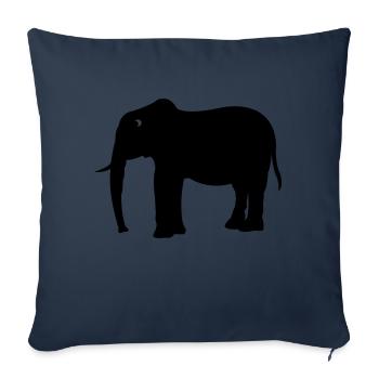 Éléphant - Housse de coussin décorative 45 x 45 cm - bleu marine - Devant