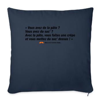 Vous avez de la pâte ? (b) - Housse de coussin décorative 45 x 45 cm - bleu marine - Devant