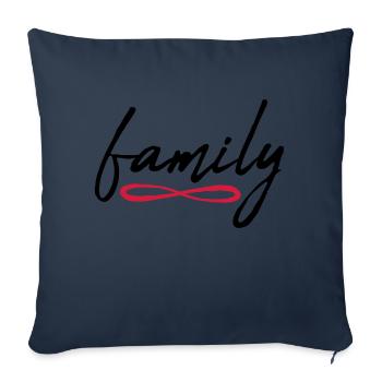 Family Infinite Symbol - Sofa pillowcase 17,3'' x 17,3'' (45 x 45 cm) - navy - Front