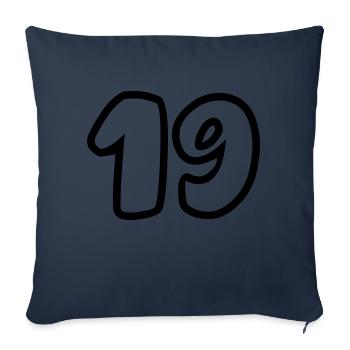 19 - Housse de coussin décorative 45 x 45 cm - bleu marine - Devant