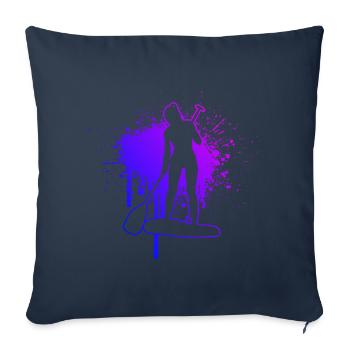 Stand up Paddling Board Sup Standup Paddle - Housse de coussin décorative 45 x 45 cm - bleu marine - Devant