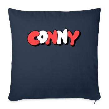 Conny - Housse de coussin décorative 45 x 45 cm - bleu marine - Devant