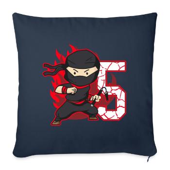 Ninja Fighter Birthday Boy 5 years old Ninjas - Sofa pillowcase 17,3'' x 17,3'' (45 x 45 cm) - navy - Front