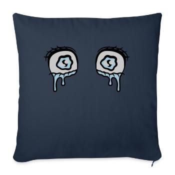 Comic Augen Tränen traurig - Sofakissenbezug 45 x 45 cm - Navy - Vorne