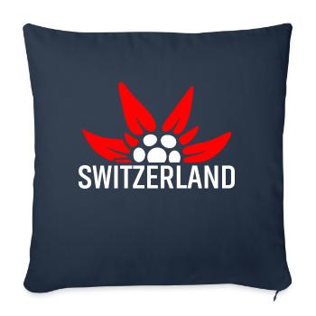 Gentiane suisse - Housse de coussin décorative 45 x 45 cm - bleu marine - Devant