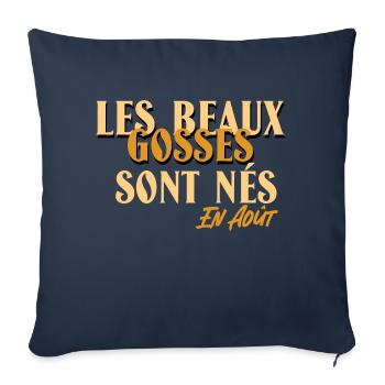 Les beaux gosses sont nés en août - Housse de coussin décorative 45 x 45 cm - bleu marine - Devant