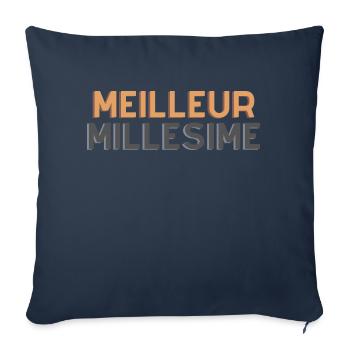 Meilleur Millésime - Housse de coussin décorative 45 x 45 cm - bleu marine - Devant