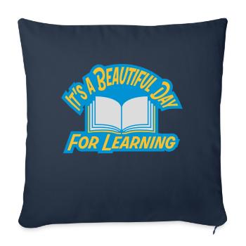 belle journée pour apprendre - Housse de coussin décorative 45 x 45 cm - bleu marine - Devant