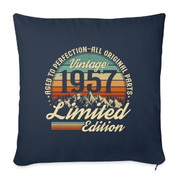 Né en 1957 Cadeau d’anniversaire - Housse de coussin décorative 45 x 45 cm - bleu marine - Devant