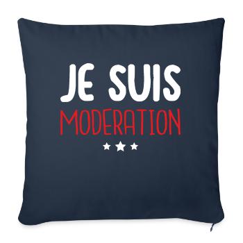 Je Bois Toujours Avec Modération - Housse de coussin décorative 45 x 45 cm - bleu marine - Devant