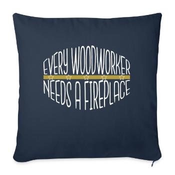 blagues présentent idée drôle menuiserie papadesign - Housse de coussin décorative 45 x 45 cm - bleu marine - Devant