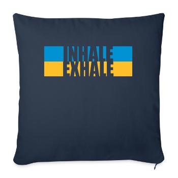 Inspirez expirez Yoga citation - Housse de coussin décorative 45 x 45 cm - bleu marine - Devant