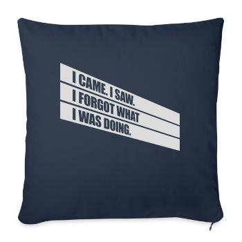 Je suis venu voir oublier - Housse de coussin décorative 45 x 45 cm - bleu marine - Devant